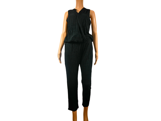 BLEND she black V-neck jumpsuit for women