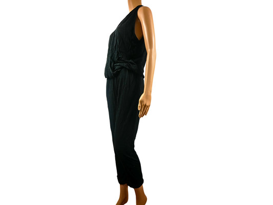 BLEND she black V-neck jumpsuit for women