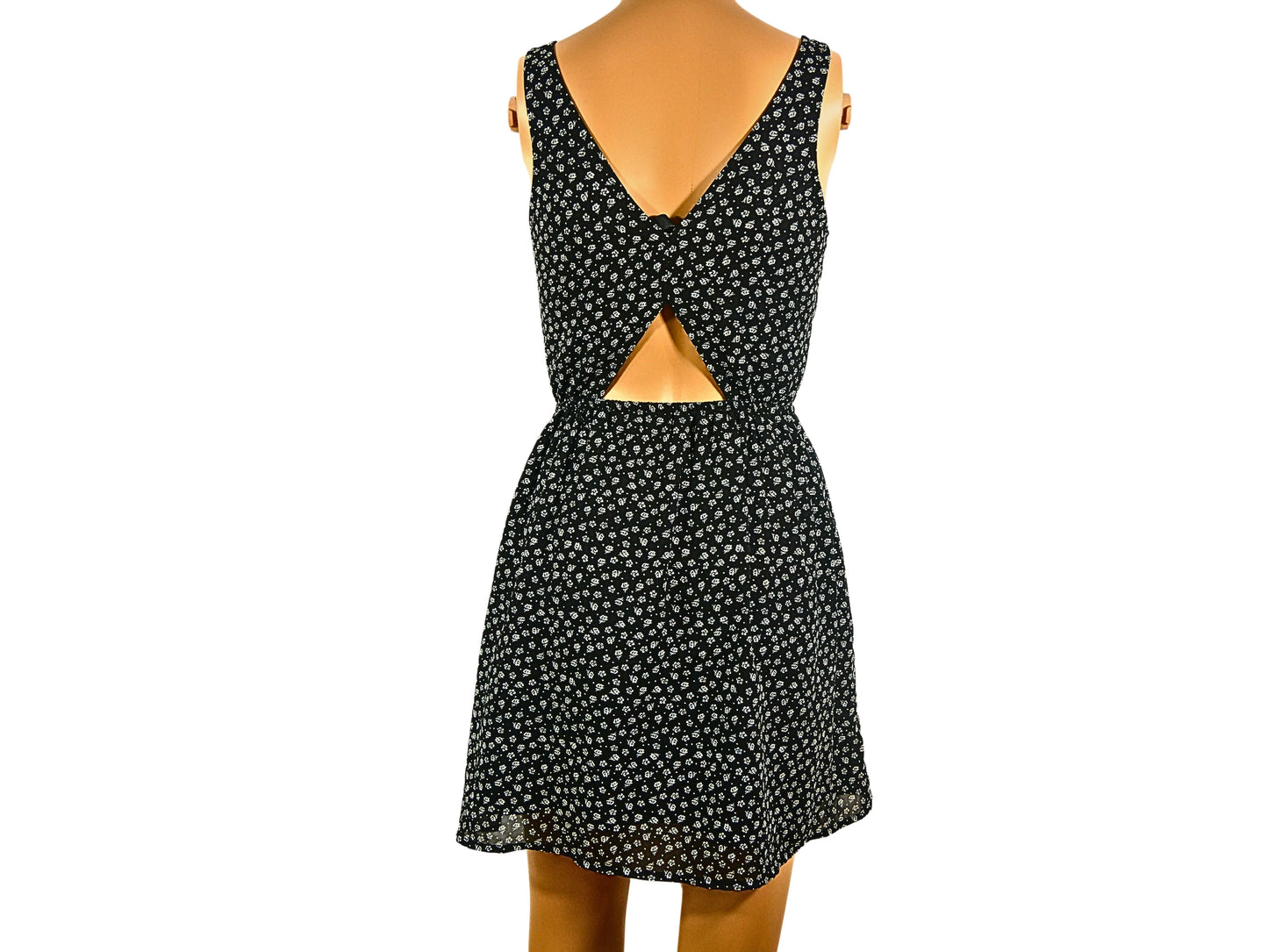 DIVIDED printed cutout short dress
