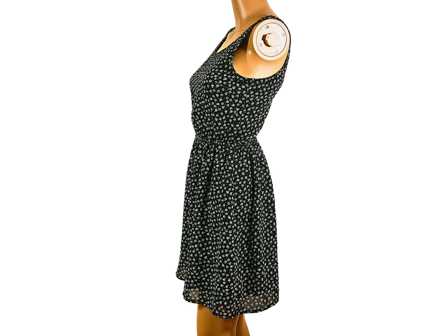 DIVIDED printed cutout short dress