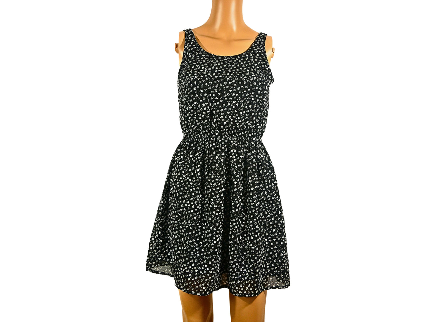DIVIDED printed cutout short dress