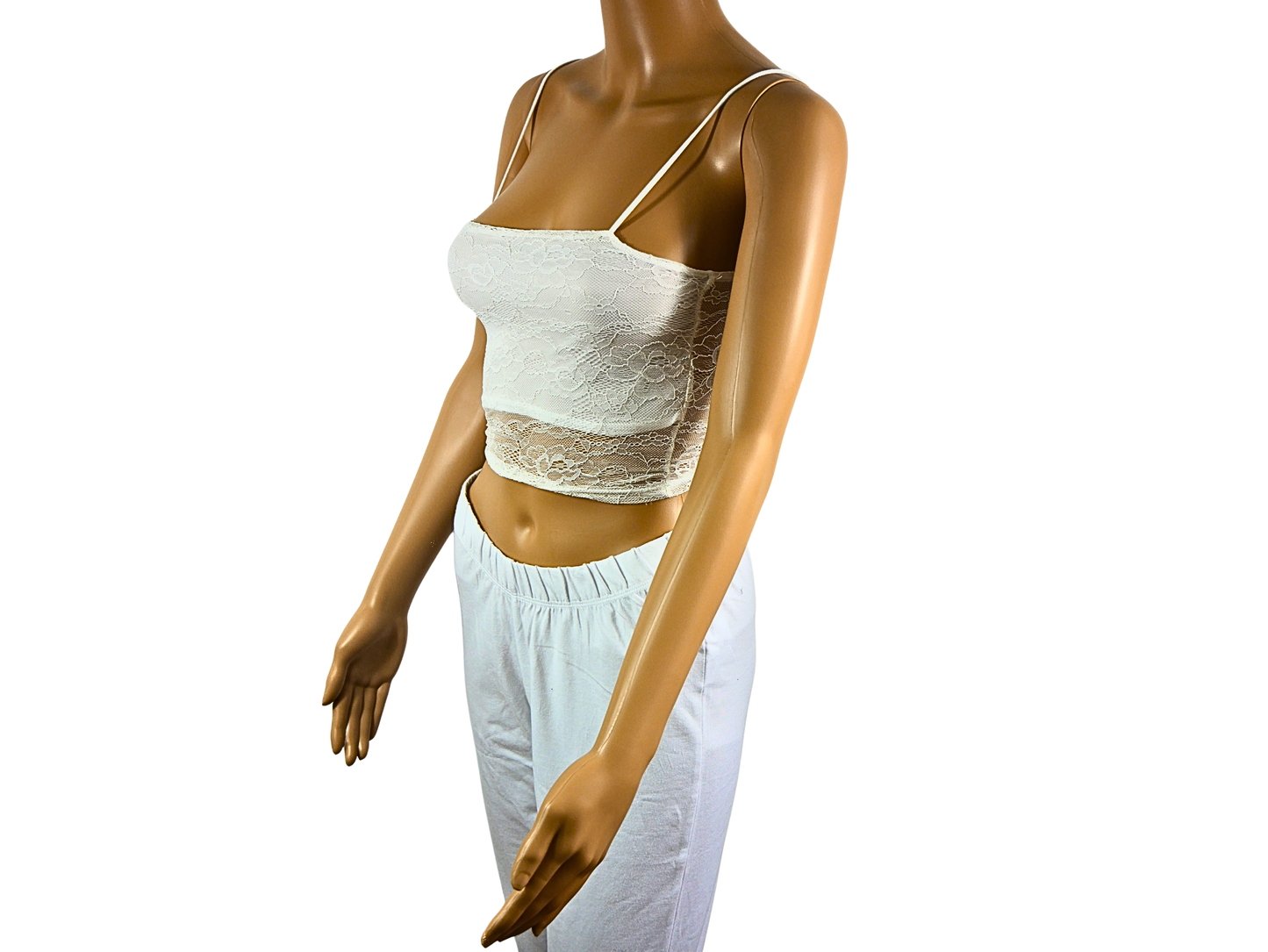 EVEN&ODD Women's Trendy White Floral Pattern Tank Top