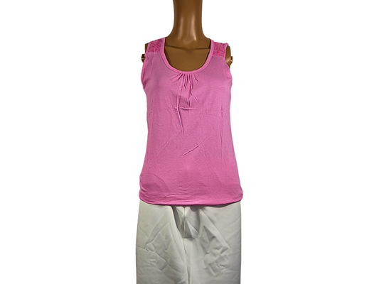 Emily Top in fuchsia cotton