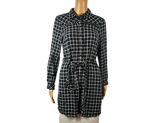 F&F Women's Checkered Printed Belted Tunic