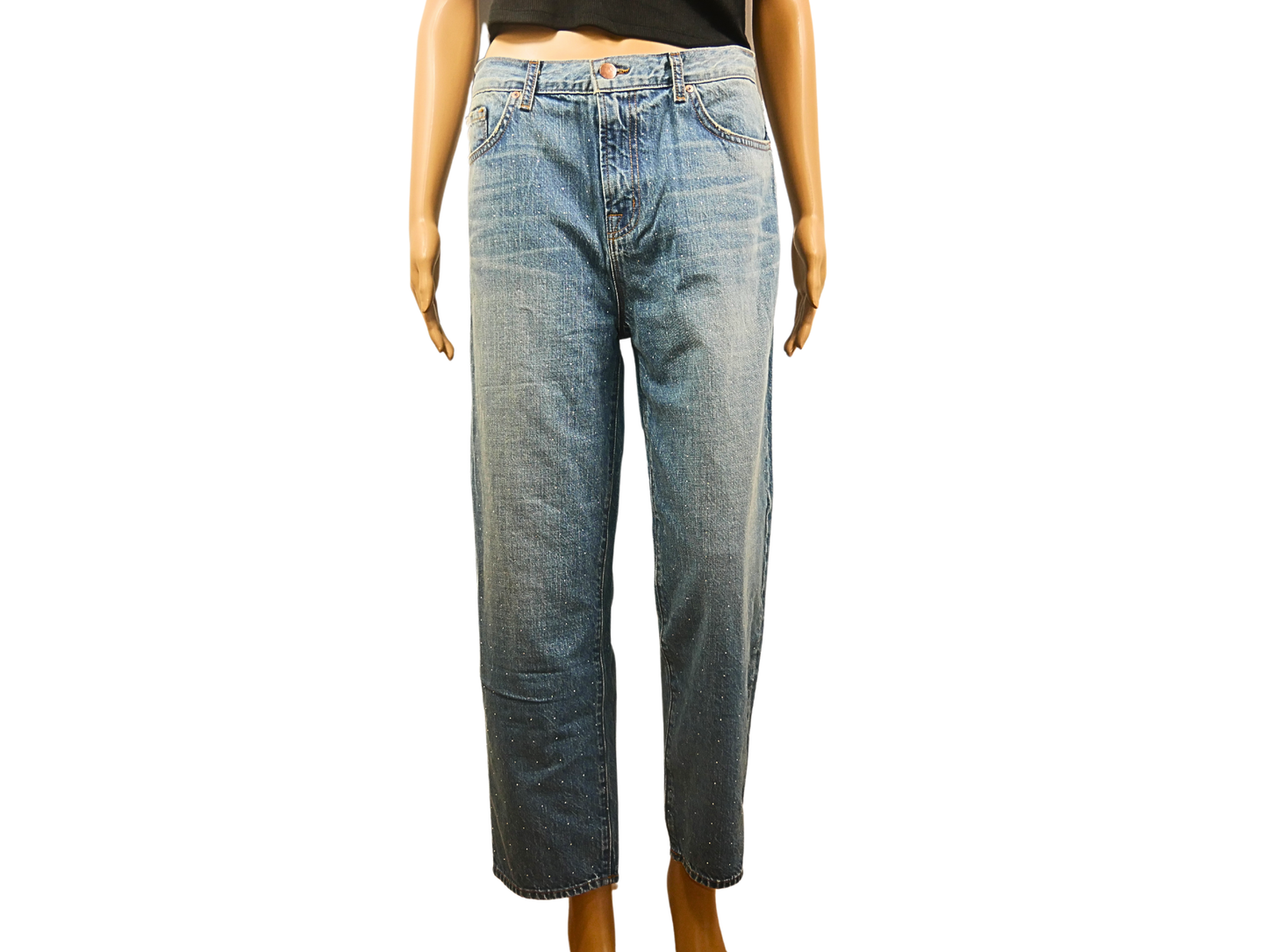 J Brand women's straight cut jeans with shiny pattern