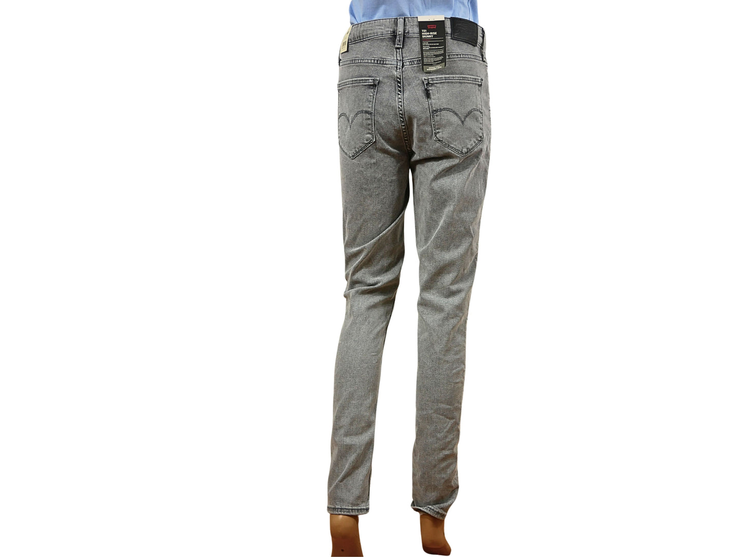 Levi's 721 graue Skinny-Jeans mit hohem Bund für Damen
