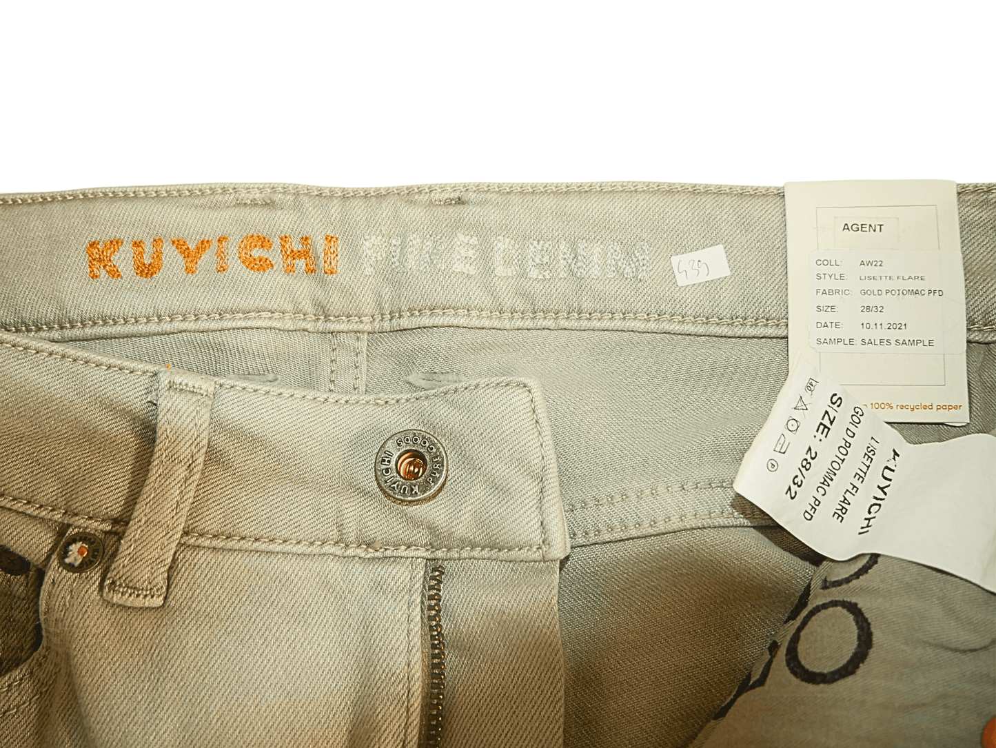 KUYUCHI women's gray flared jeans for an ethical and trendy look 🌿