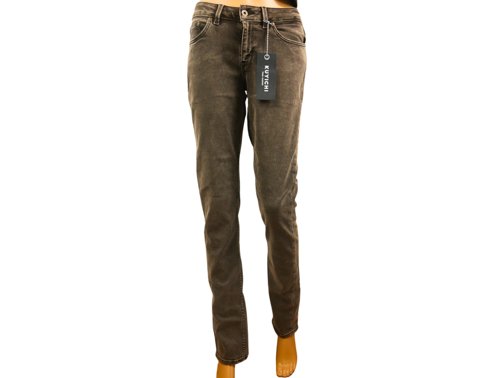 Women's black washed slim jeans | KUYICHI W26 L34 eco-friendly