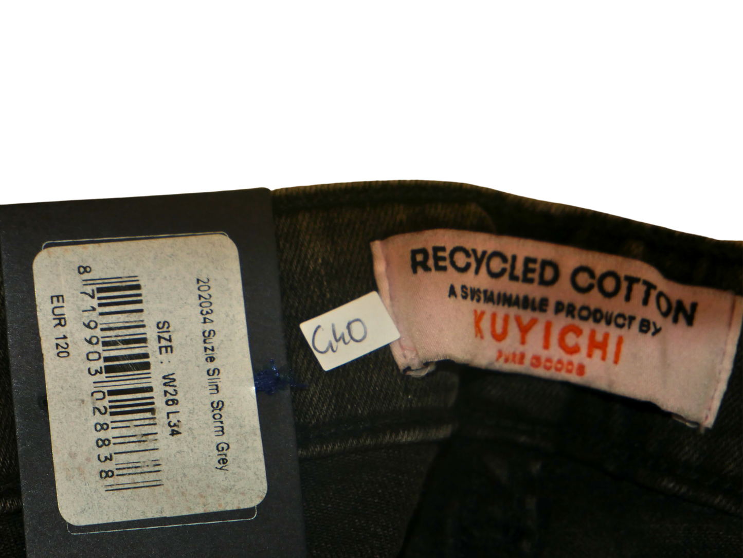 Women's black washed slim jeans | KUYICHI W26 L34 eco-friendly