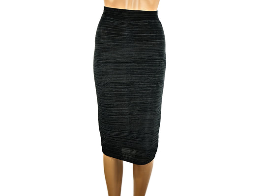 Missguided Black Bodycon Midi Skirt