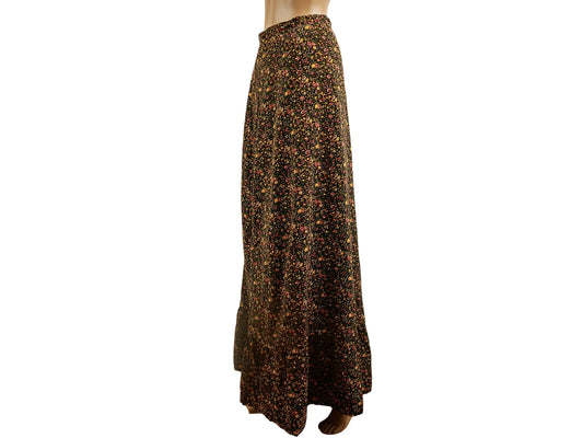 Vintage floral print long skirt