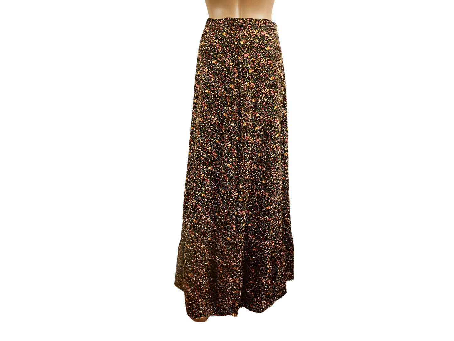Vintage floral print long skirt