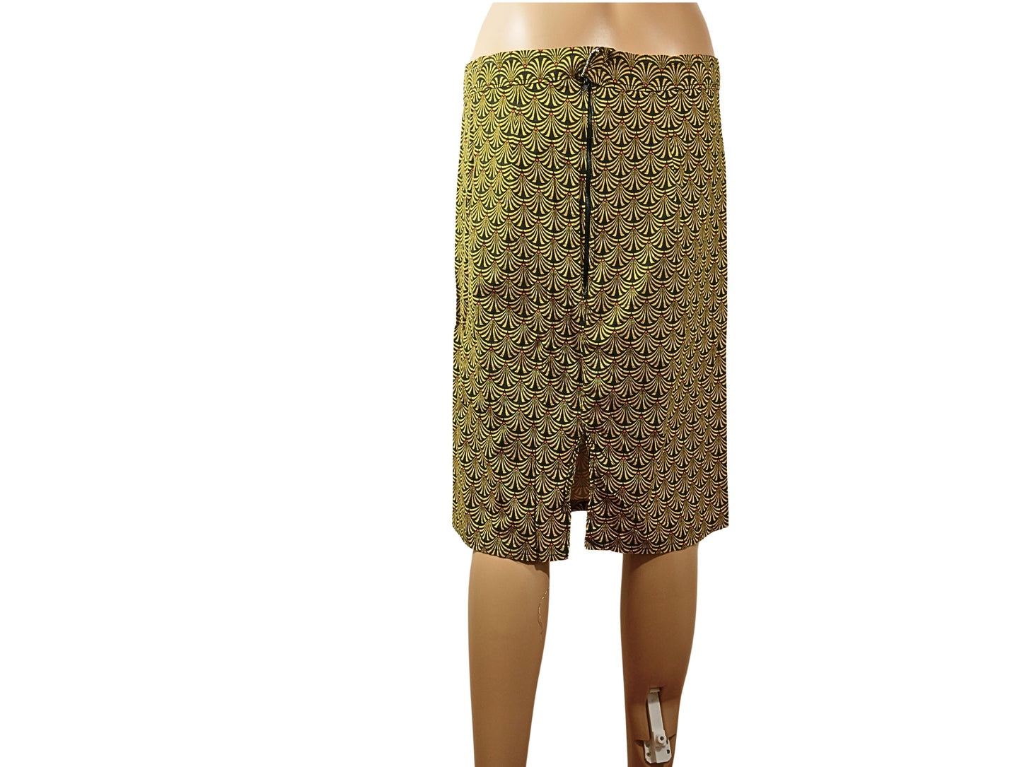 Vintage printed knee length skirt