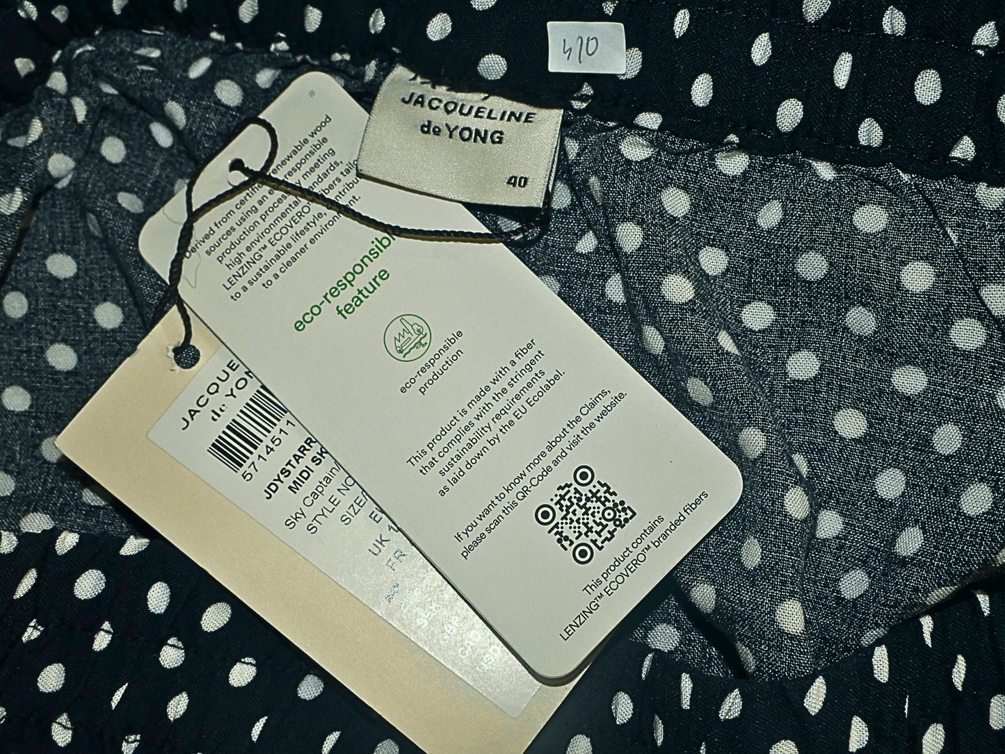 Mittellanger JDY-Rock mit Polka-Dot-Print