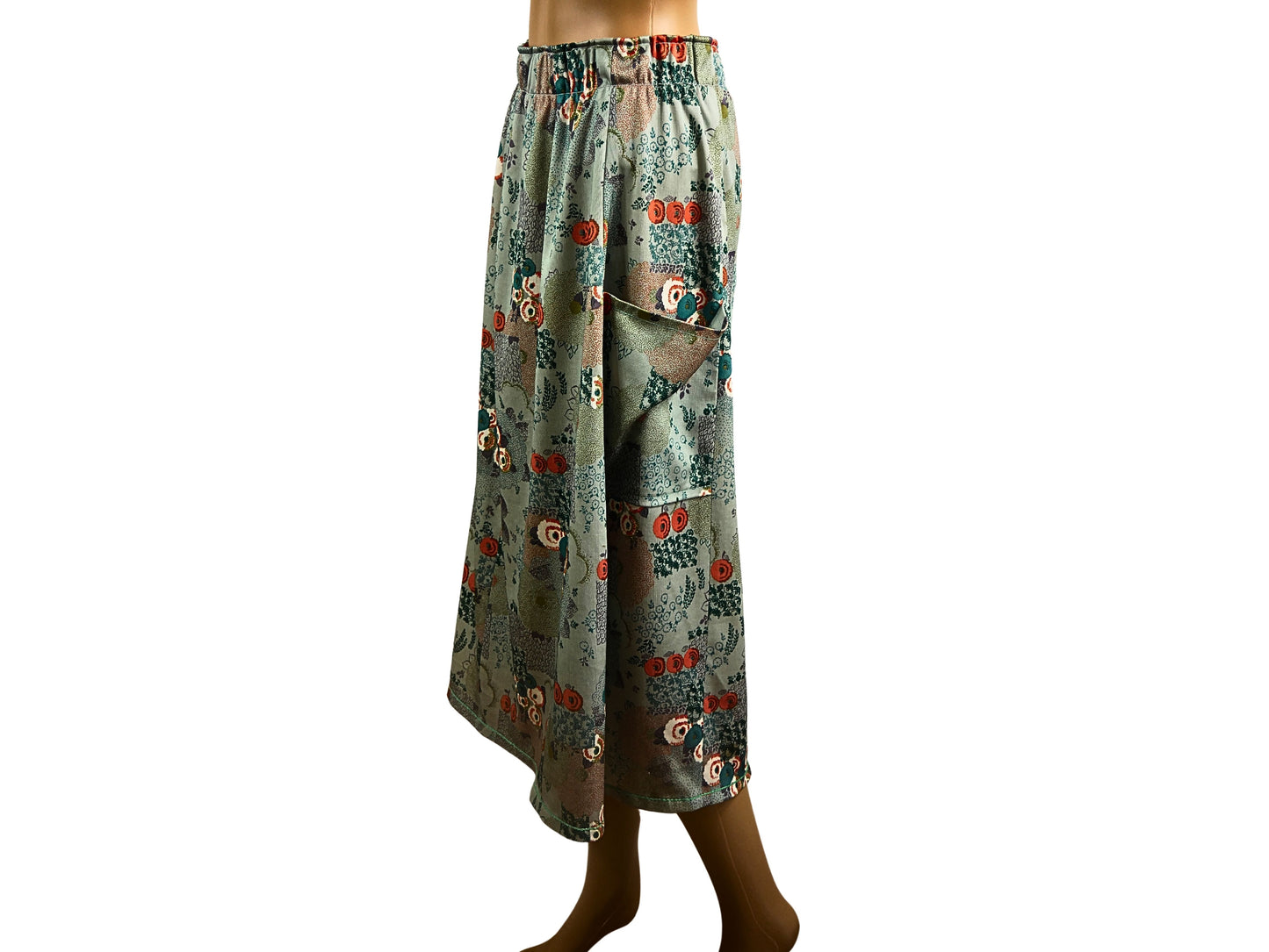 Floral Print Retro Midi Skirt