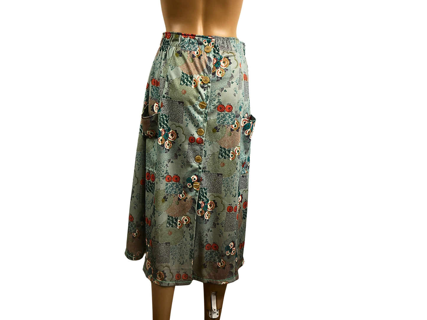 Floral Print Retro Midi Skirt