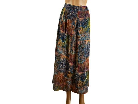 Retro multi-colored midi skirt