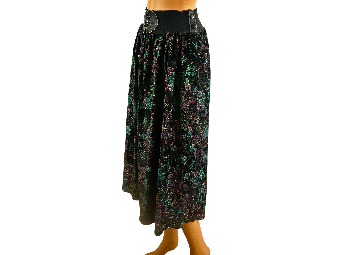 Jupe midi vintage taille élastique