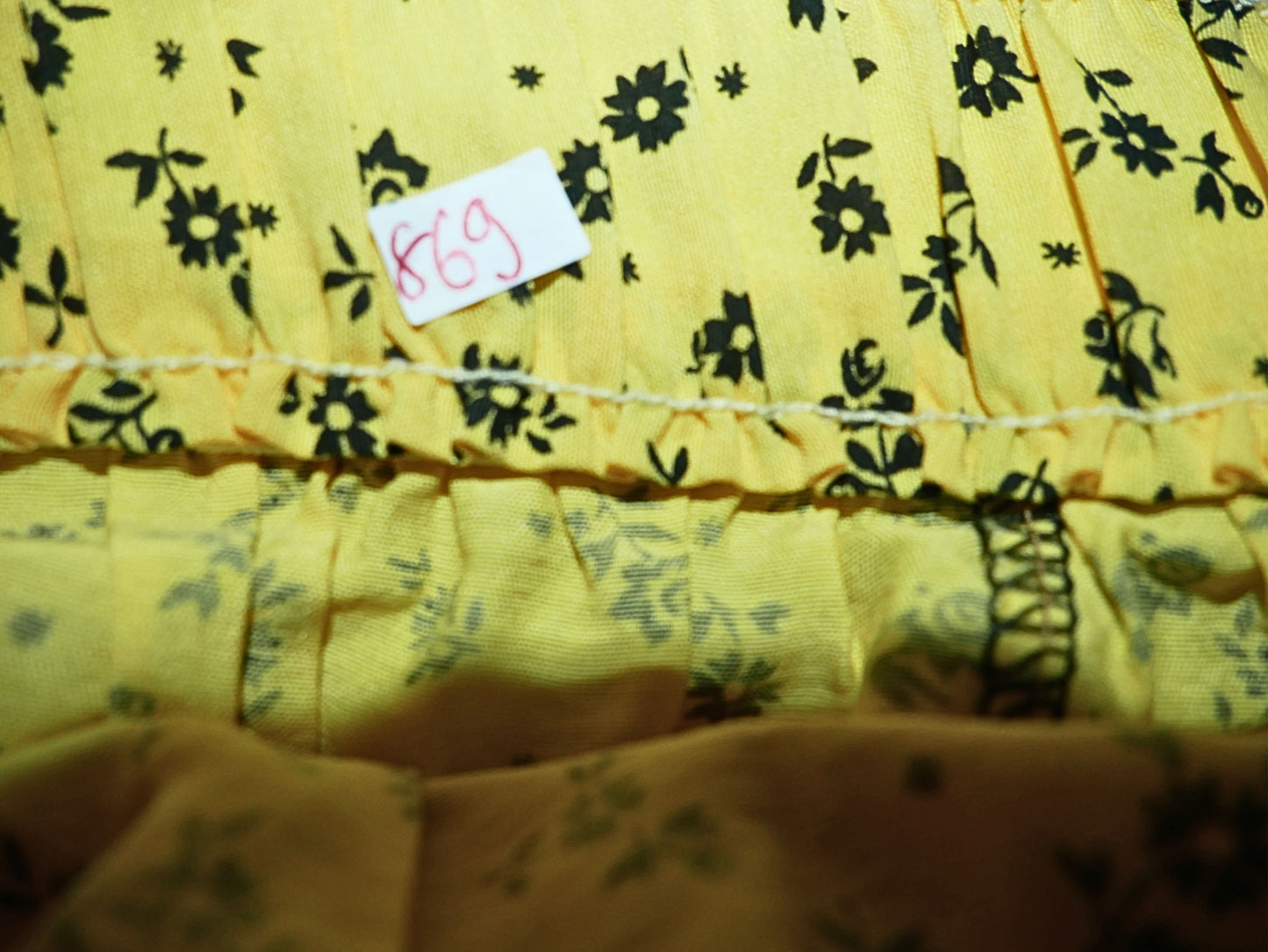 Yellow floral print midi skirt
