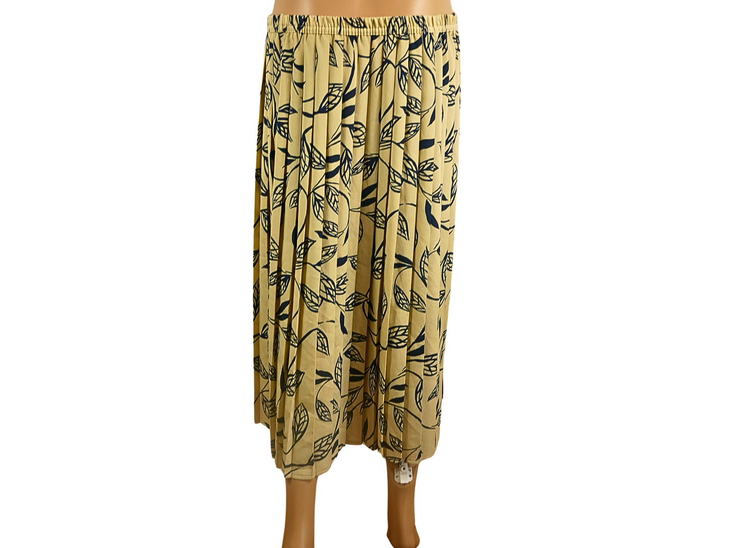 Retro Printed Pleated Midi Skirt