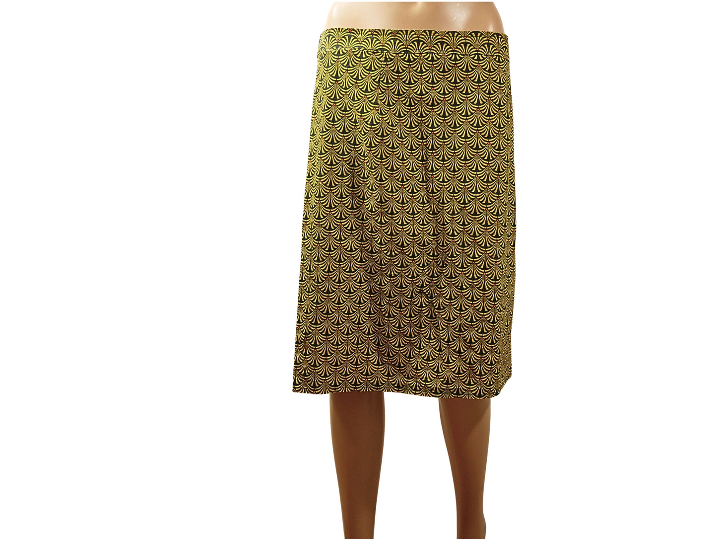 Vintage printed knee length skirt