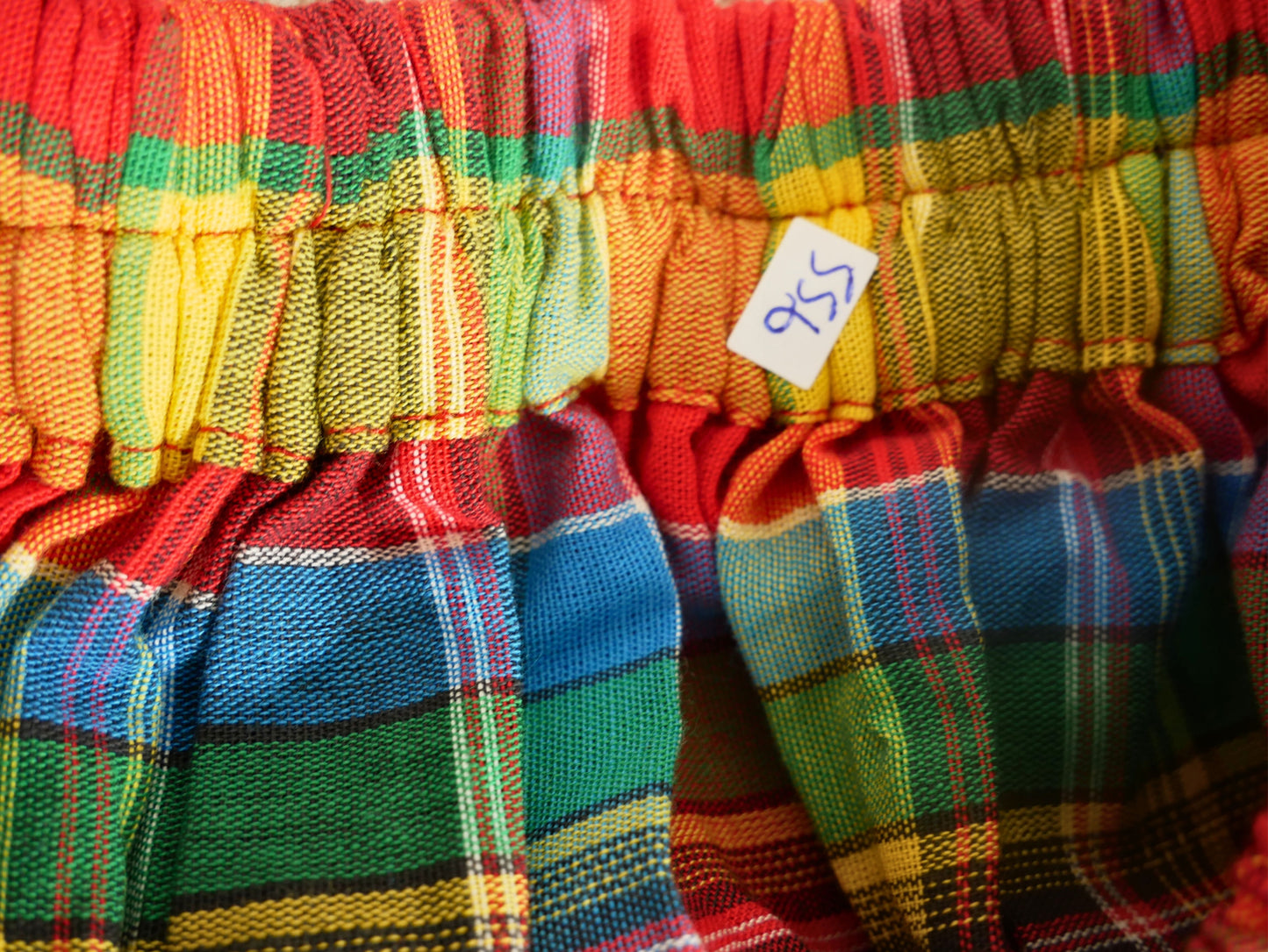 Retro mid-length madras pattern skirt