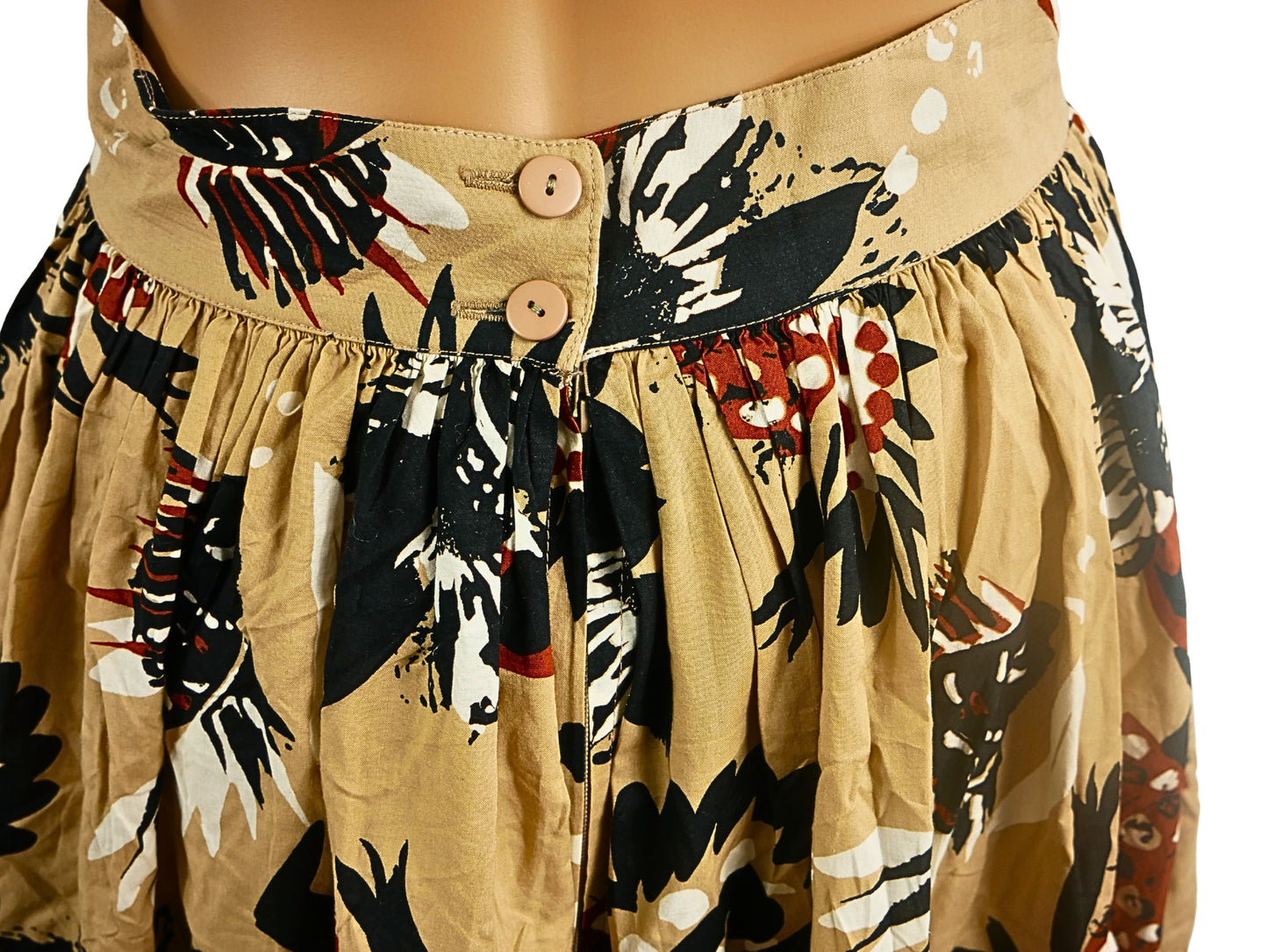 Jupe vintage midi à impression florale