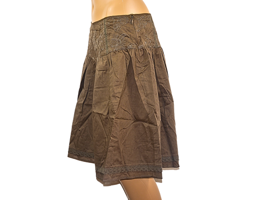 Knielanger Rock von ICHI in Khaki