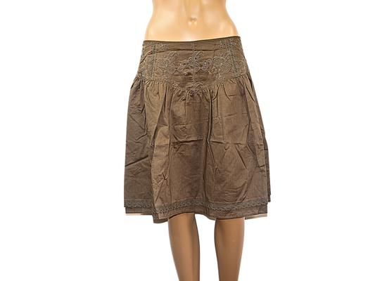 Knielanger Rock von ICHI in Khaki