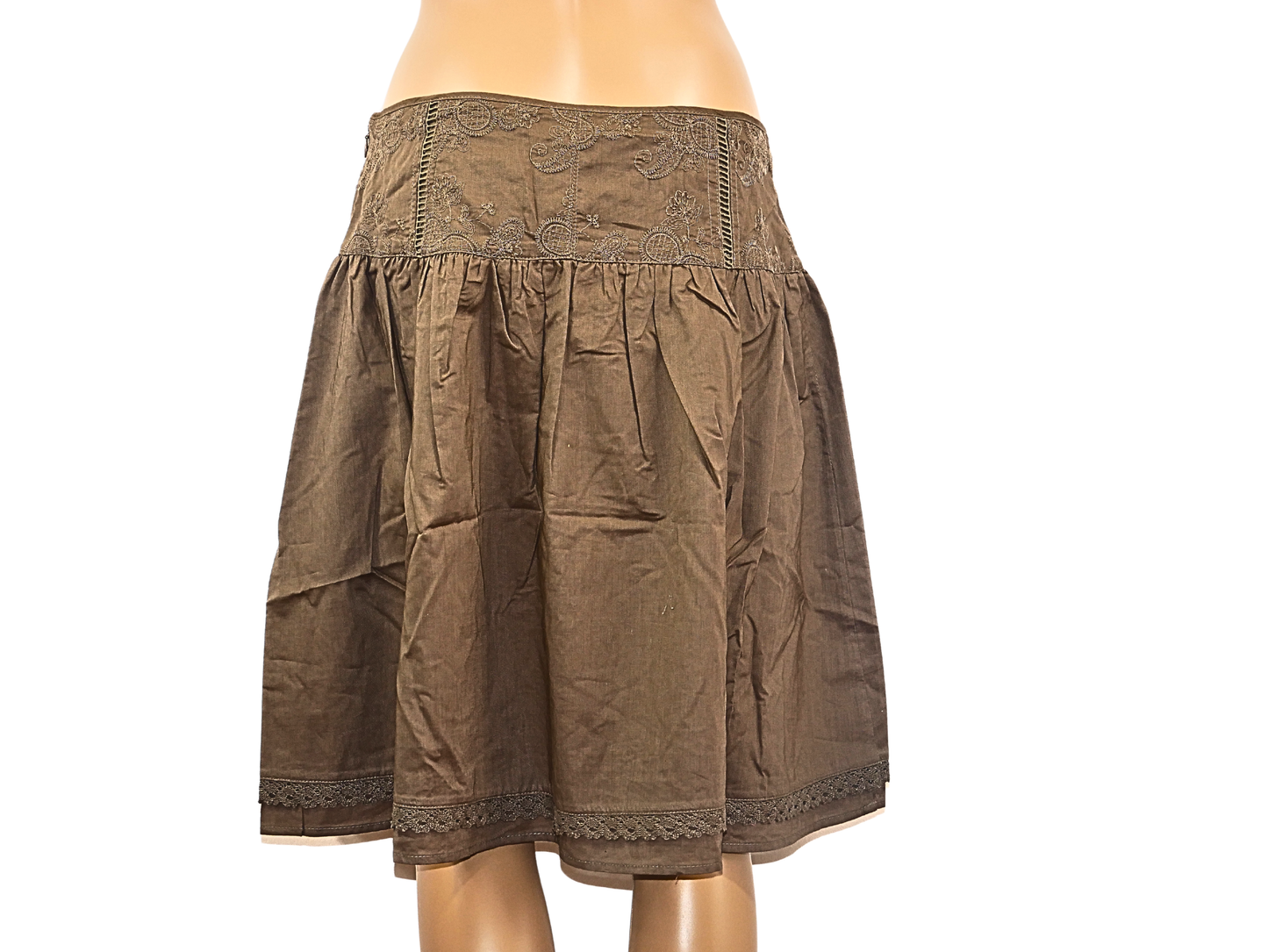 Knielanger Rock von ICHI in Khaki