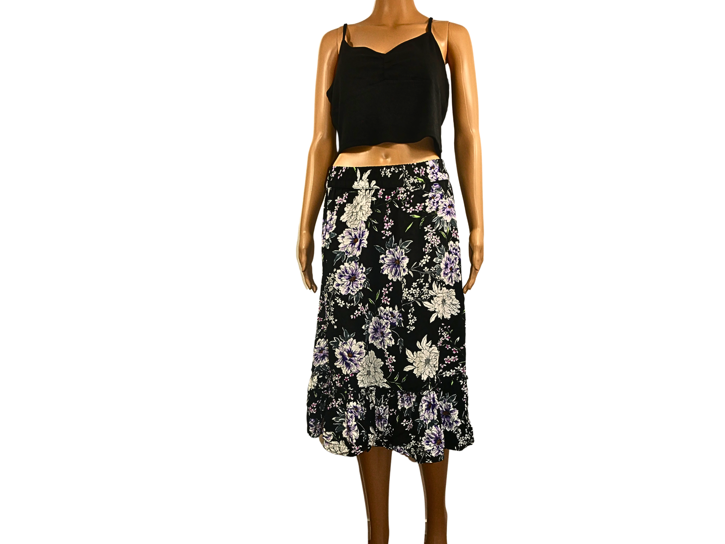 JDY Floral Print Midi Skirt