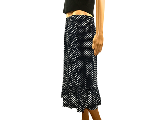 Mittellanger JDY-Rock mit Polka-Dot-Print