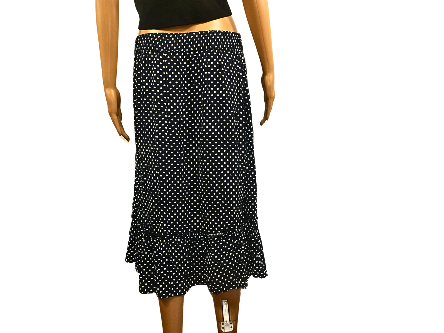 Mittellanger JDY-Rock mit Polka-Dot-Print