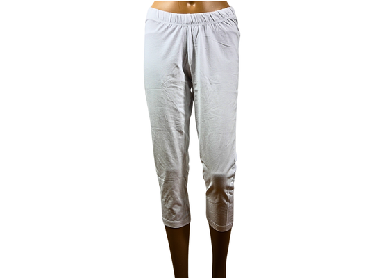 Weiße, kurze Leggings mit elastischem Bund