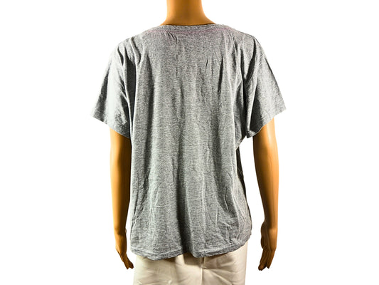 Graues T-Shirt mit „Love to dream“-Aufdruck für Damen