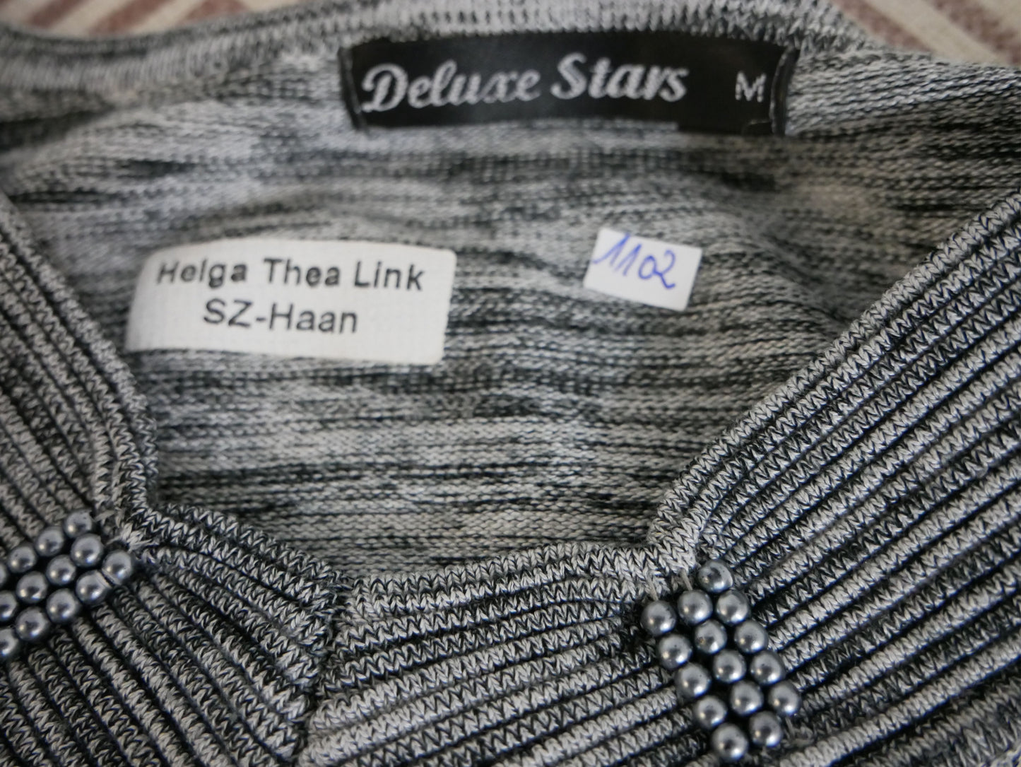 Pull en malle fine gris chiné pour femmes
