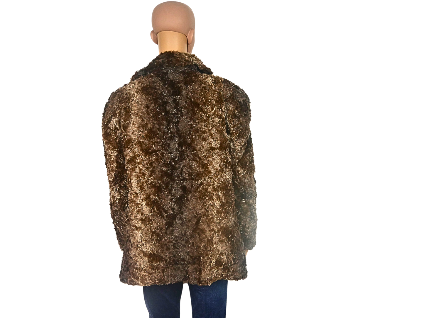 Manteau en fausse fourrure marron