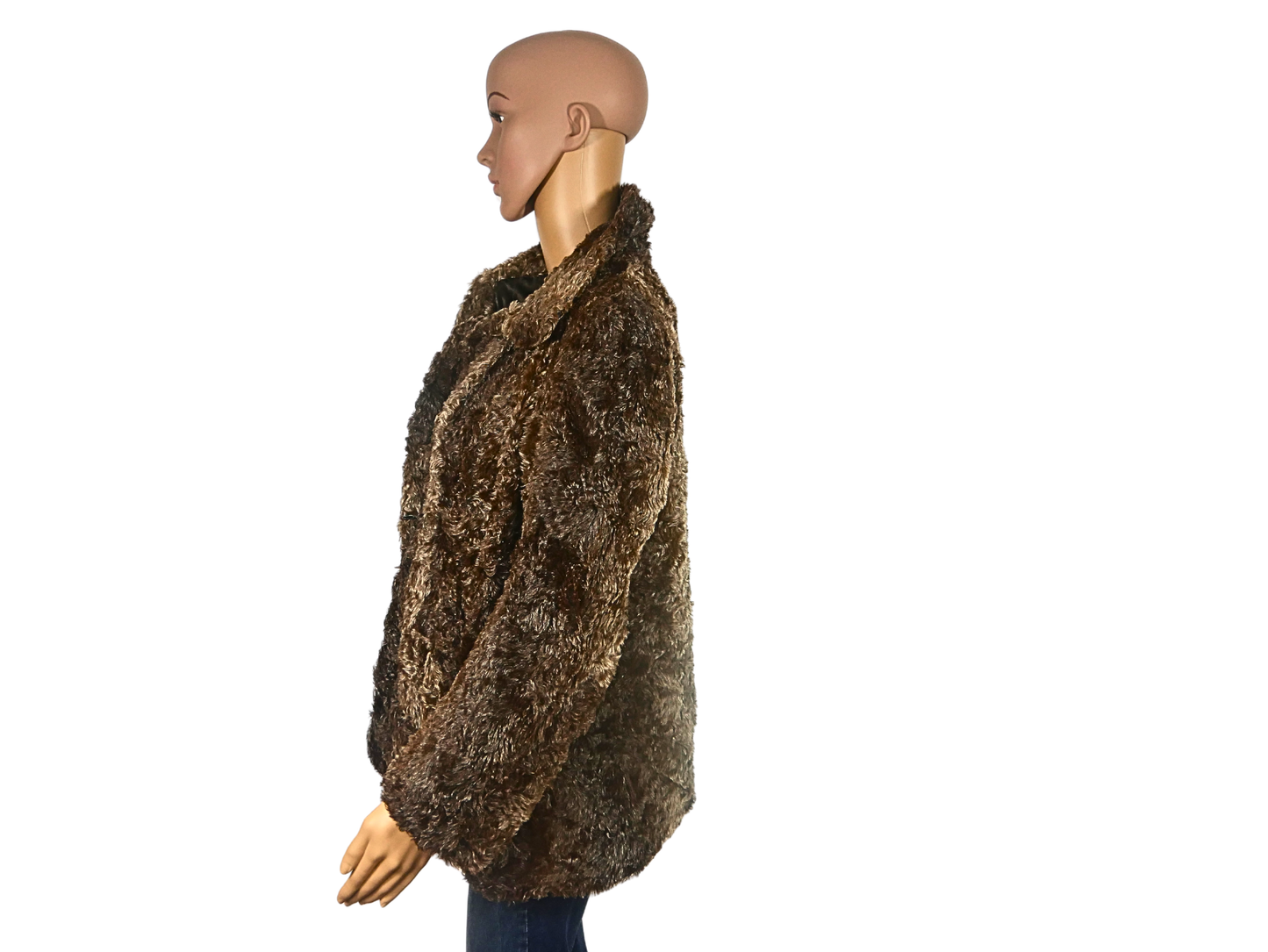 Manteau en fausse fourrure marron