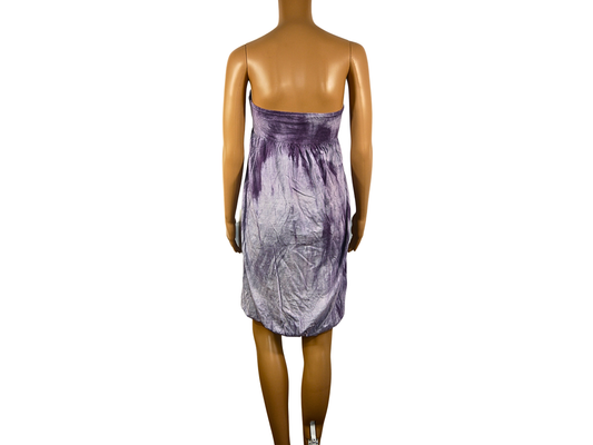 Object Trägerloses bedrucktes Baumwollkleid