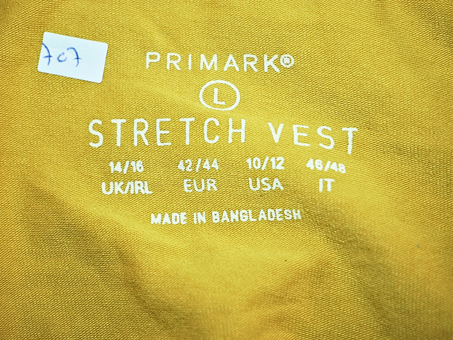 Women's Solid Yellow Tank Top - PRIMARK in Size L