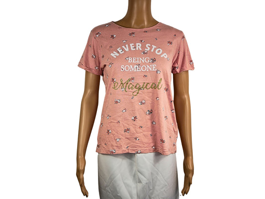 Rosa bedrucktes T-Shirt für Damen von PRIMARK