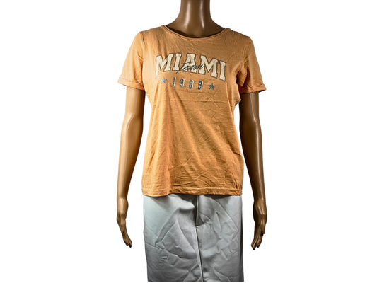 Orange bedrucktes T-Shirt für Damen PRIMARK