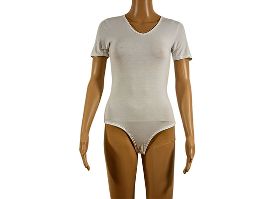 Prettylittlething White Short Sleeve Cotton Bodysuit