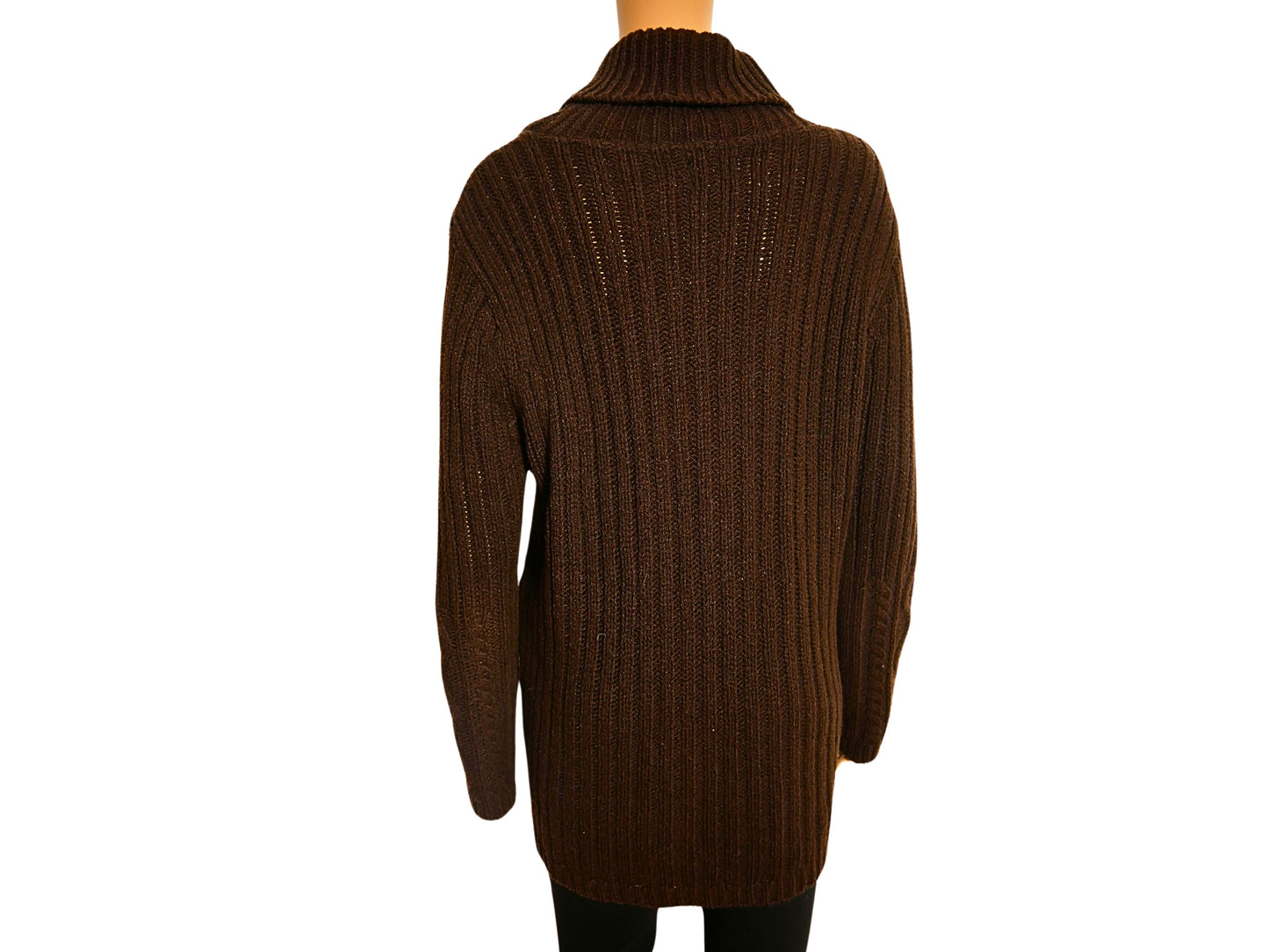 Women's Brown Turtleneck Twist Sweater