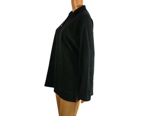 Women's Loose and Breathable Buttoned Polo Collar Sweater