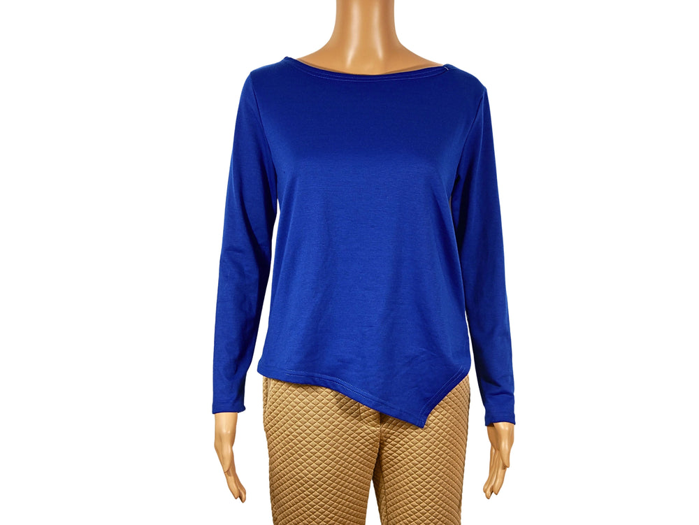 Women's long sleeve asymmetrical beige sweater