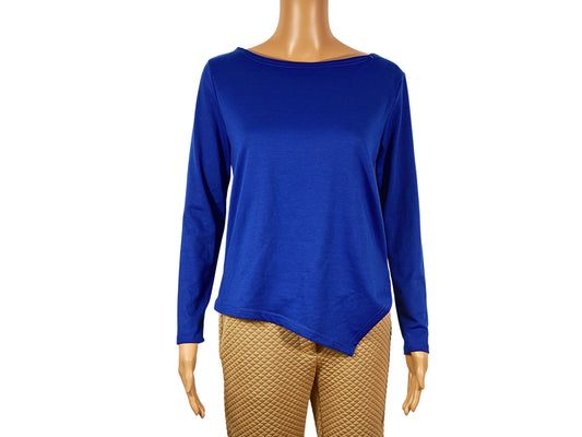 Women's long sleeve asymmetrical beige sweater
