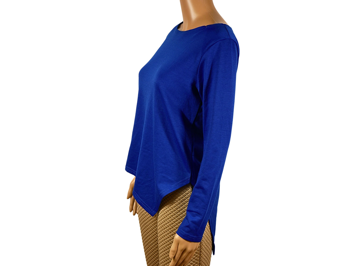 Women's long sleeve asymmetrical beige sweater