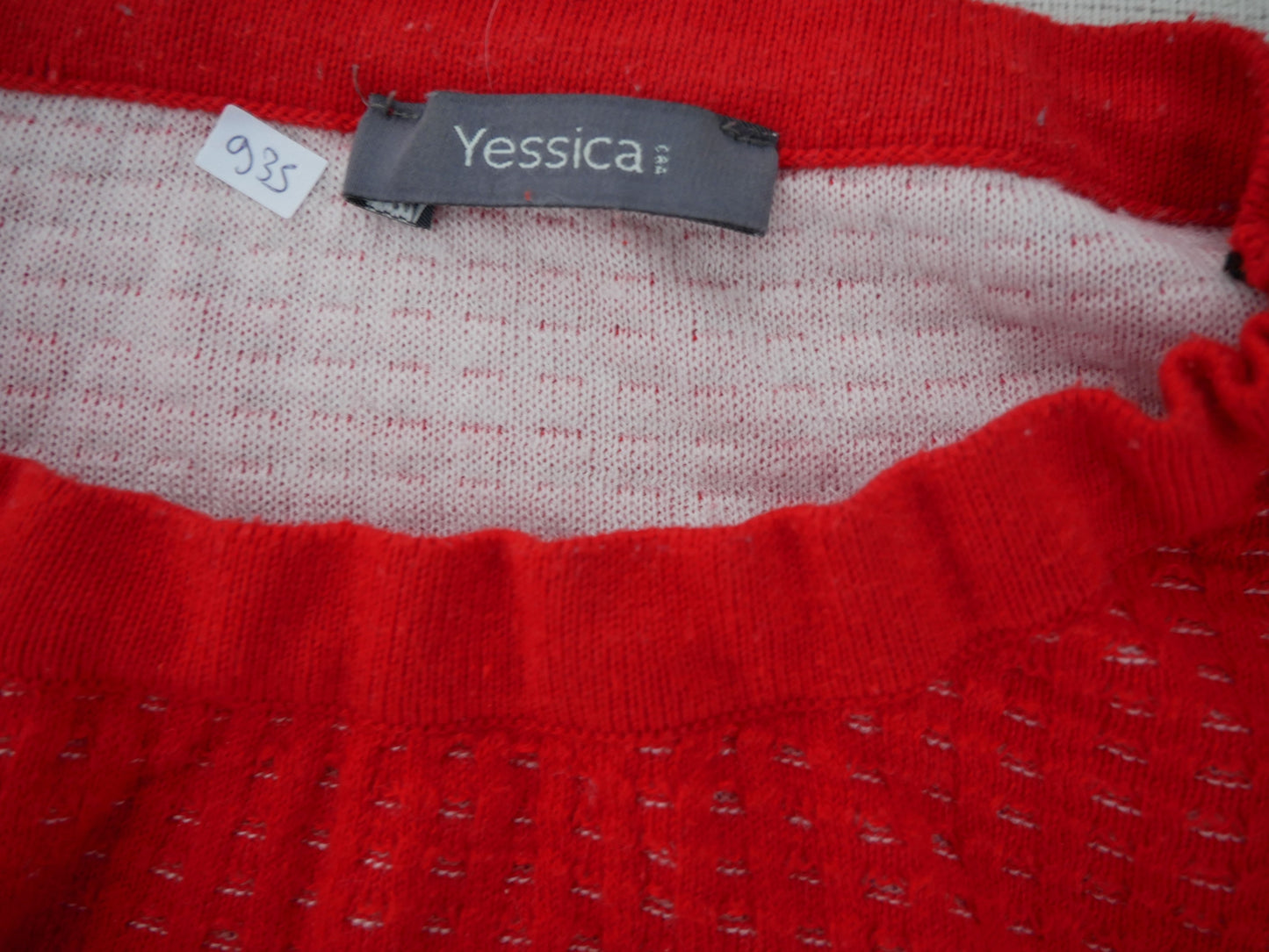 Women's red round neck sweater