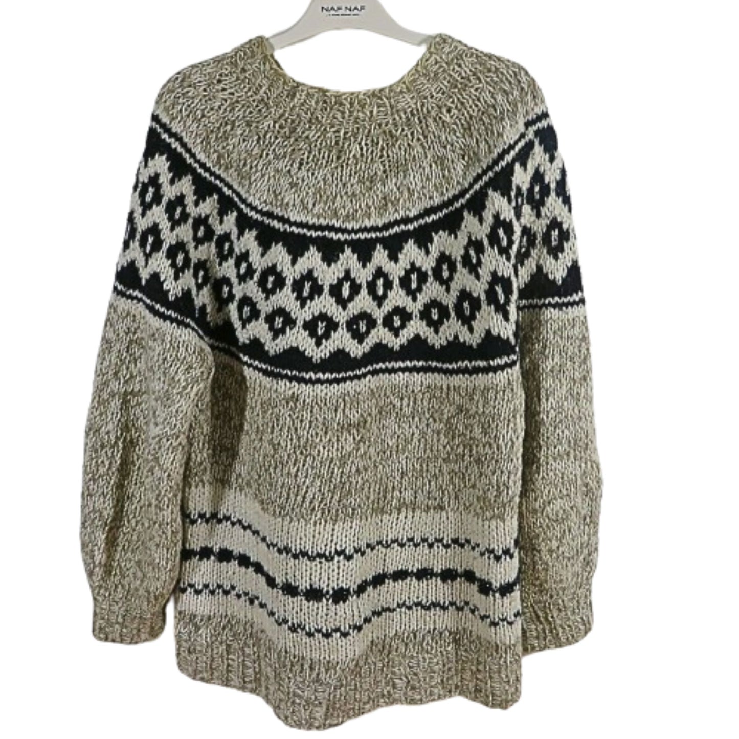 Pull en laine vintage motif graphique